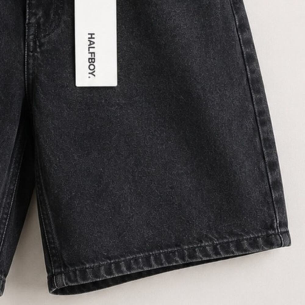 HALFBOY Black Denim Relaxed Bermuda Shorts Size 32 NWT - Picture 6 of 10